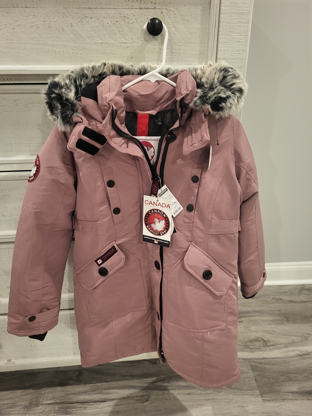 Canada Weather Gear Pink Faux-Fur Hooded Down Parka